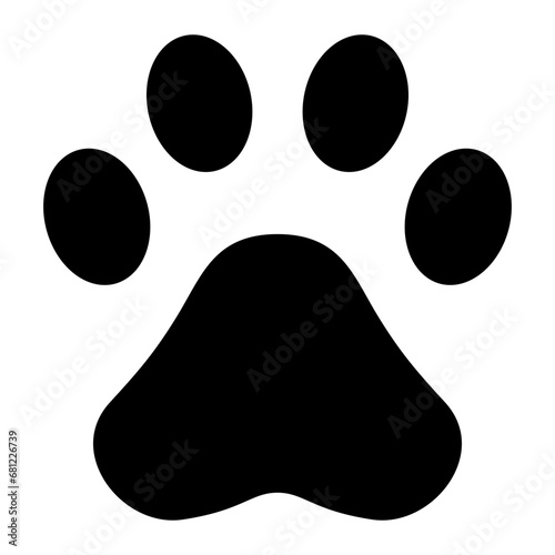 Paw black solid glyph icon
