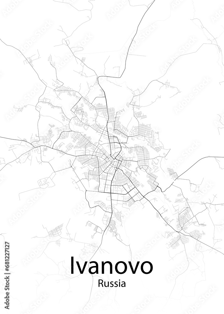 Ivanovo Russia minimalist map