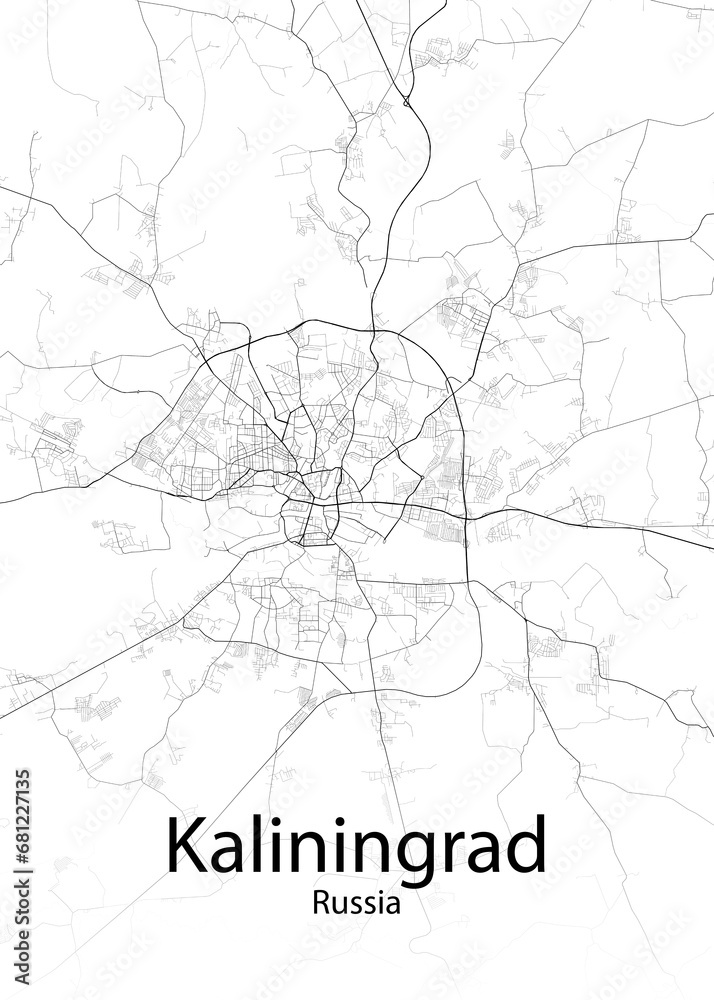 Kaliningrad Russia minimalist map