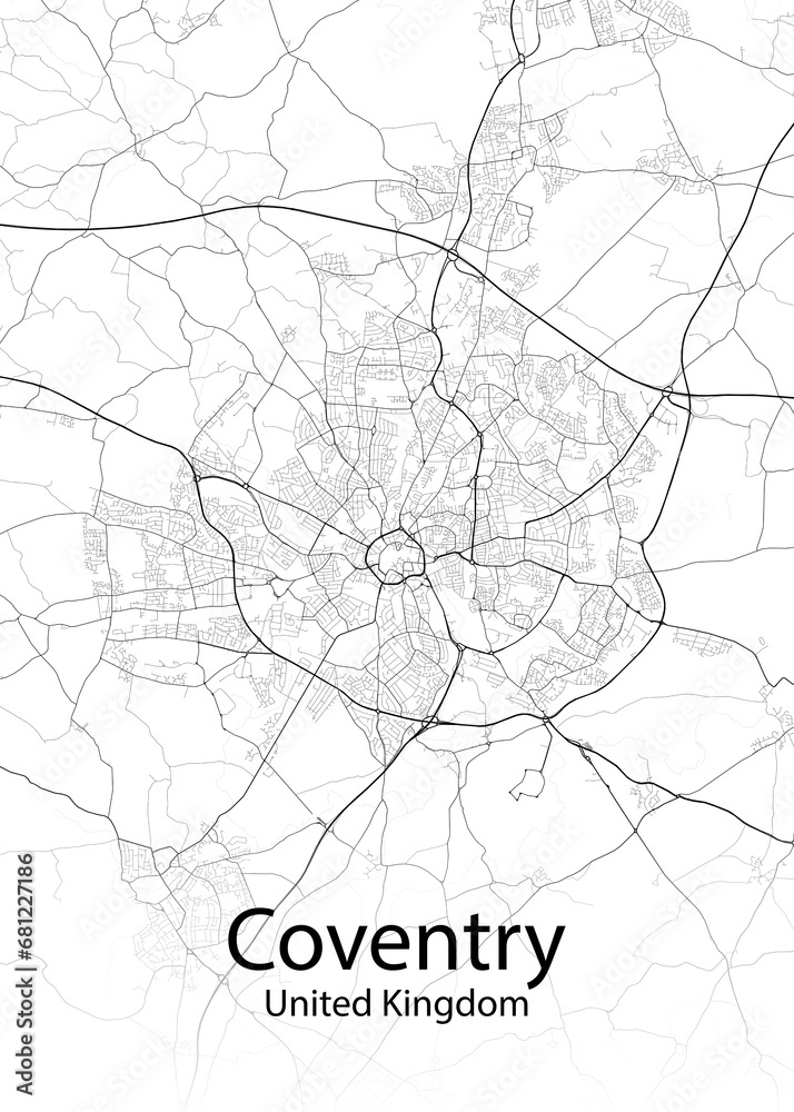 Coventry United Kingdom minimalist map