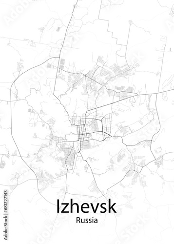 Izhevsk Russia minimalist map