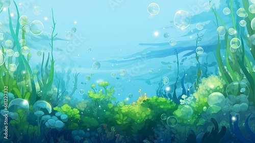 underwater world of green algae.