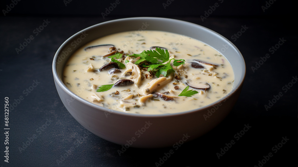 Satisfying Bowl of Creamy Chicken and Wild Rice Soup