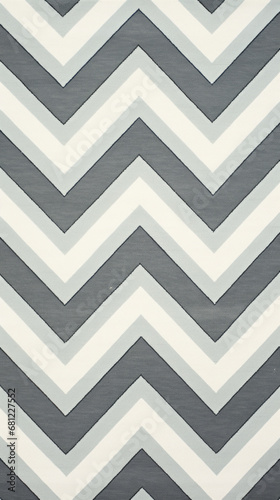 A pattern of grey and white chevron stripes running diagonally photo