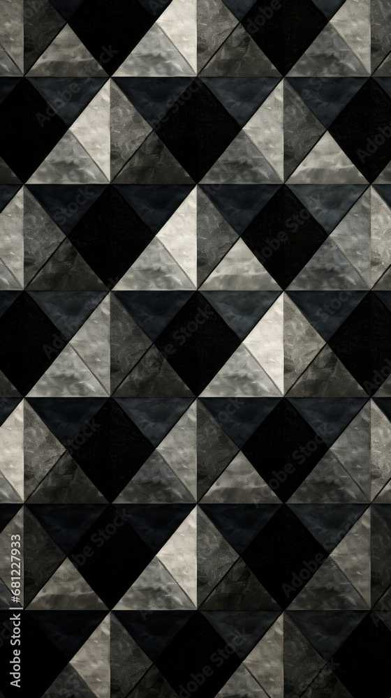 A pattern of grey and black diamonds in a repeating pattern A pattern of grey and black diamonds in a repeating pattern