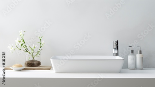 A Refined and Simple Bathroom Sink Design for the Modern Home. Generative AI