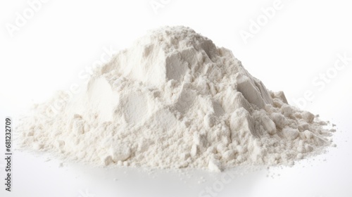 mound of flour on a white background.