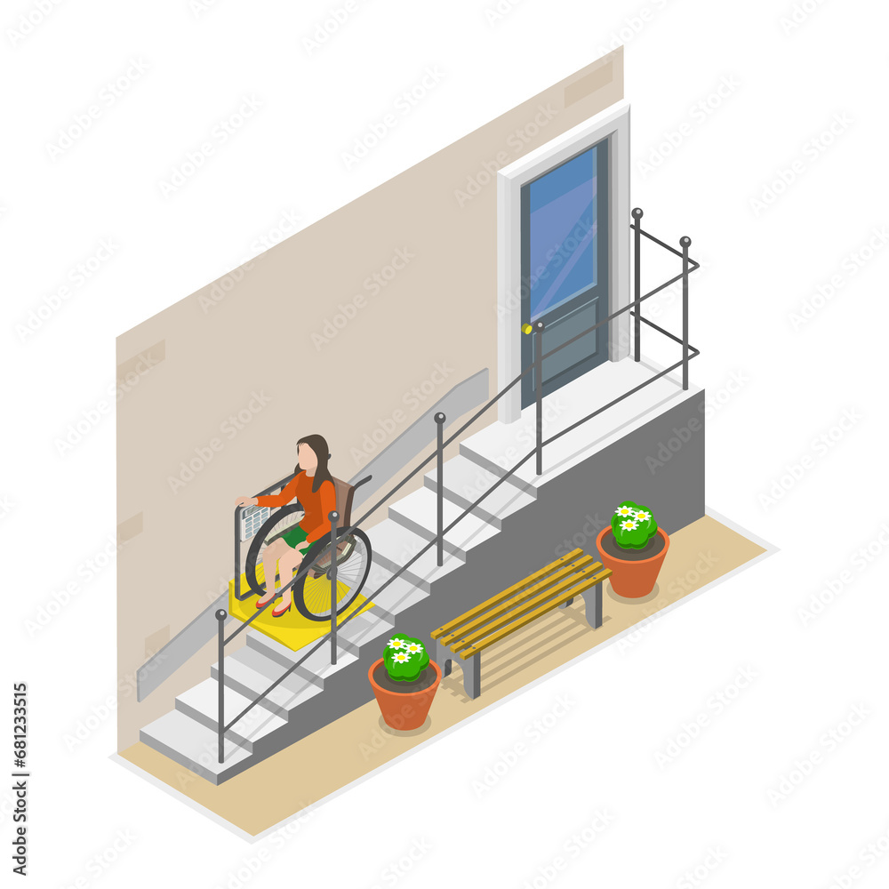 3D Isometric Flat Illustration of Disability Accessibility. Item 2 3D Isometric Flat Illustration of Disability Accessibility. Item 2