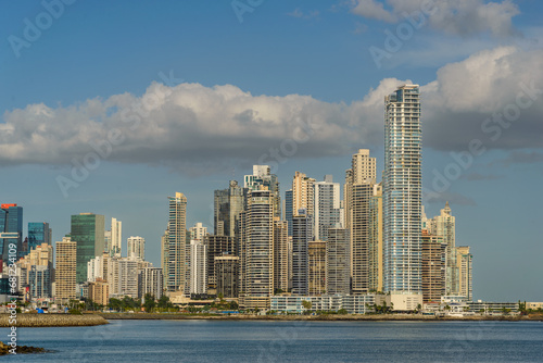 urban area of ​​residential skyscrapers seen from the coastal strip panama city panama