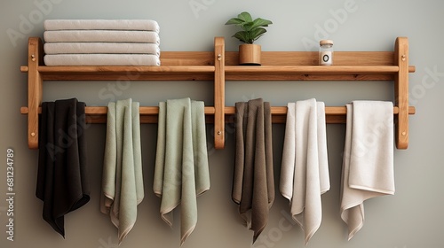 The blend of functionality and style with innovative towel rack designs. Generative AI