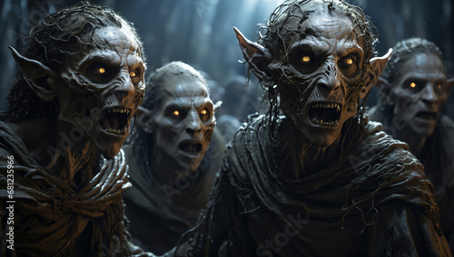 A group of ugly orcs.