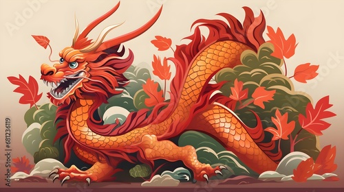 Traditional Chinese New Year Dragon. Chinese New Year Celebration. Celebration concept