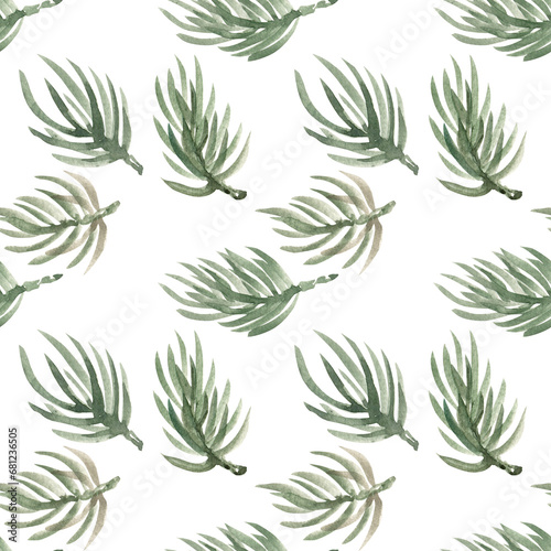 Fir branches. Christmas watercolor. Seamless pattern for your design © ElenVilk