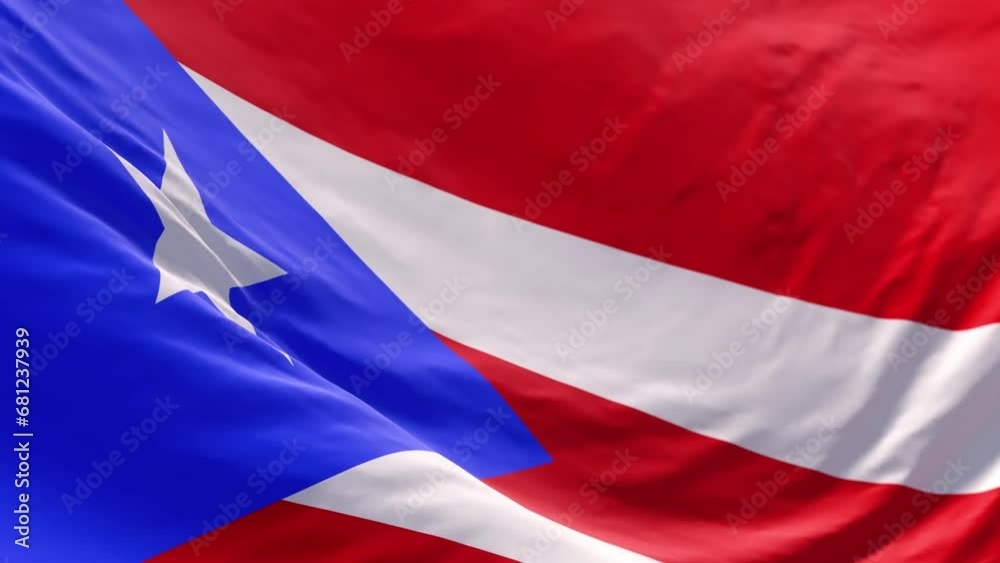 Puerto Rico flag waving in the wind as background or intro, Puerto Rico flag in slow 3d motion animation realistic. Puerto Rico flag 4k resolution Close Up Puerto Rico flag waving in the wind as background or intro, Puerto Rico flag in slow 3d motion animation realistic. Puerto Rico flag 4k resolution Close Up