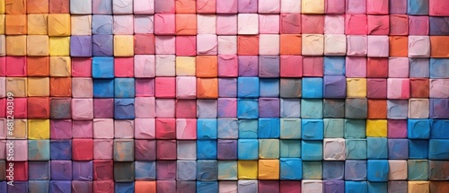 full frame colorful square paint texture art like background  photo