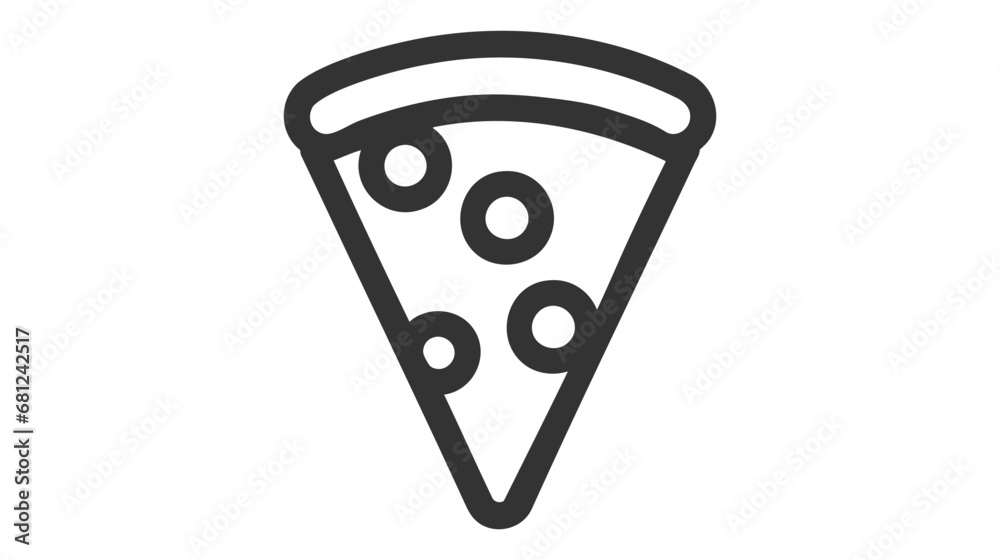 Pizza flat line icon. Vector thin sign of italian fast food cafe logo. Pizzeria illustration