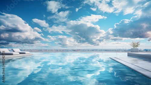 Drift into the Infinite Relaxation Offered by the Spa's Stunning Infinity Pool. Generative AI