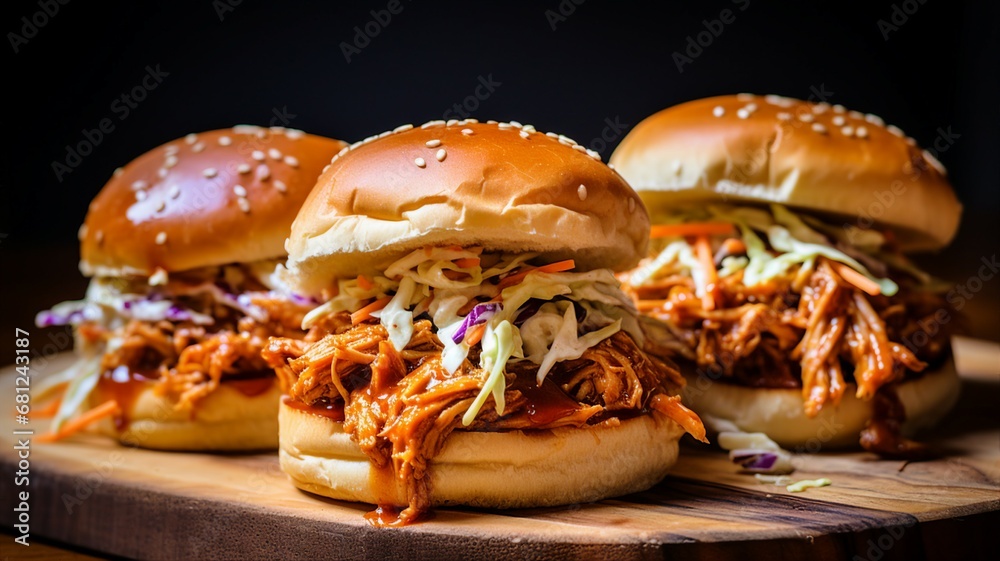 Succulent BBQ Pulled Chicken Sliders with Coleslaw