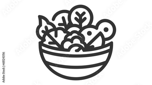 Vegetable Salad Meal Symbol Icon