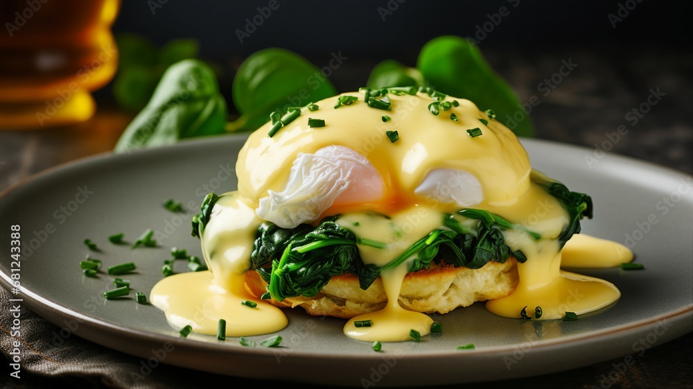 Tempting Eggs Florentine with Hollandaise Sauce. Tempting Eggs Florentine with Hollandaise Sauce.