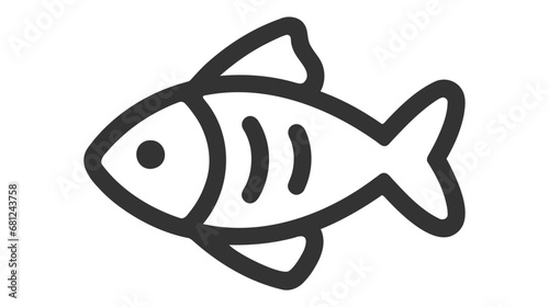 Fish icon vector isolated on white background