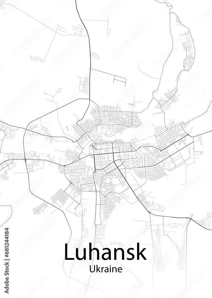 Luhansk Ukraine minimalist map