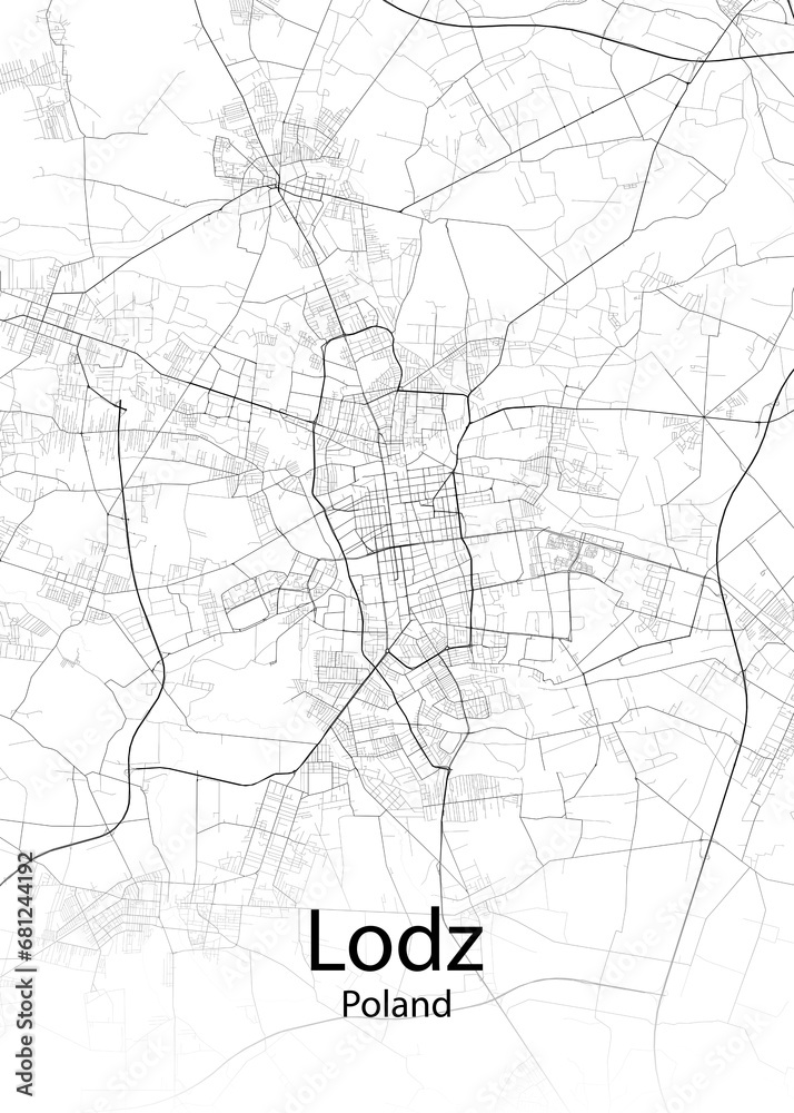 Obraz premium Lodz Poland minimalist map
