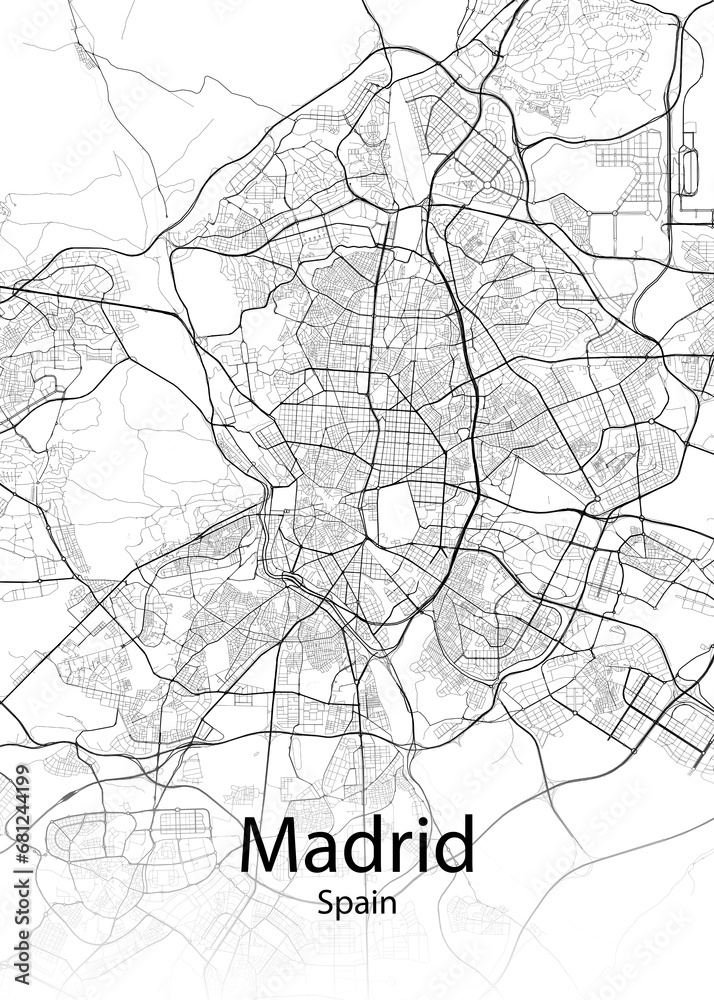 Madrid Spain minimalist map