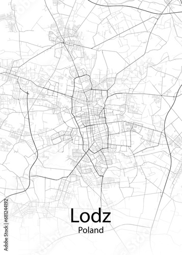 Lodz Poland minimalist map photo
