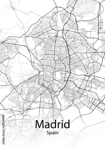 Madrid Spain minimalist map