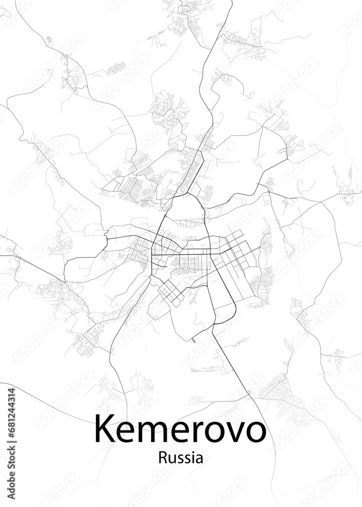 Kemerovo Russia minimalist map