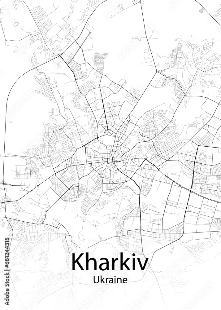 Kharkiv Ukraine minimalist map