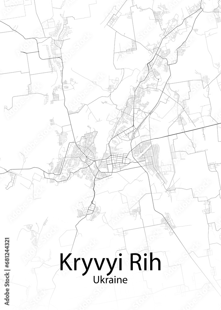 Kryvyi Rih Ukraine minimalist map