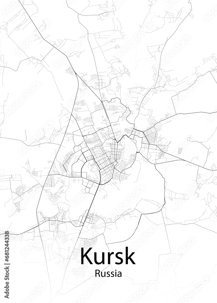 Kursk Russia minimalist map