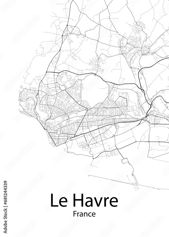 Le Havre France minimalist map