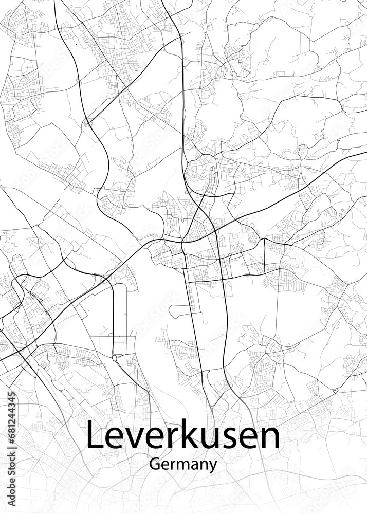 Leverkusen Germany minimalist map