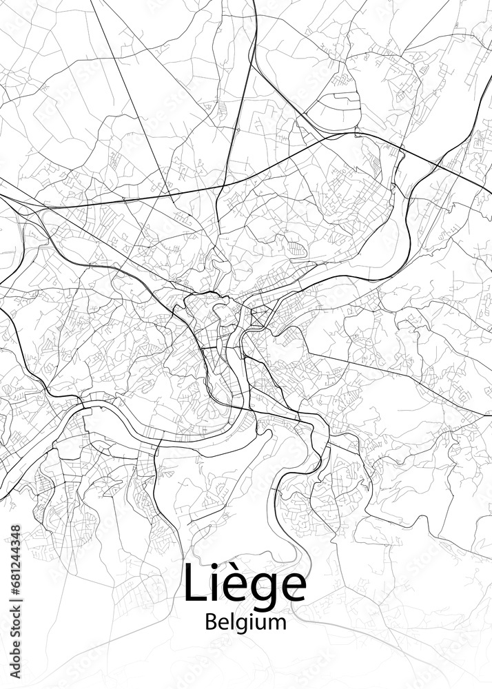 Liege Belgium minimalist map