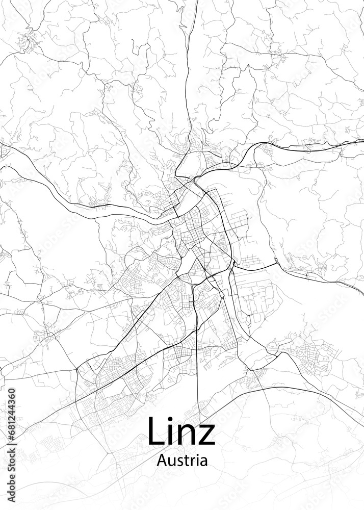 Linz Austria minimalist map