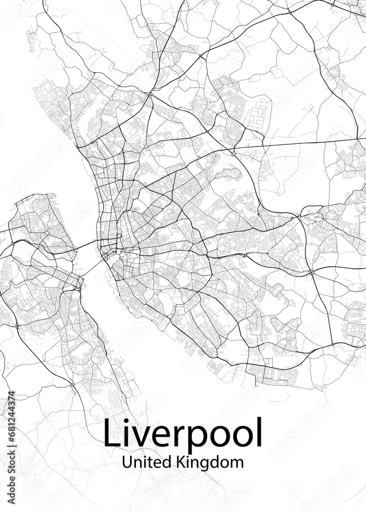 Liverpool United Kingdom minimalist map