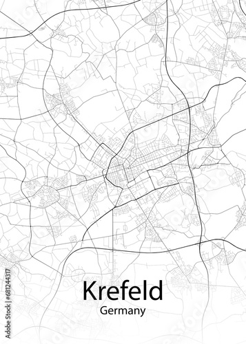 Krefeld Germany minimalist map