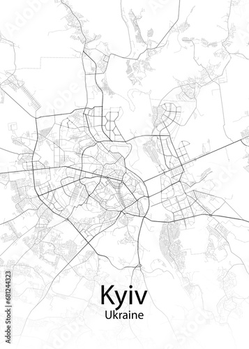 Kyiv Ukraine minimalist map