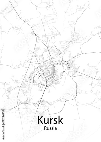 Kursk Russia minimalist map