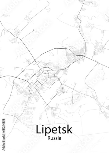 Lipetsk Russia minimalist map