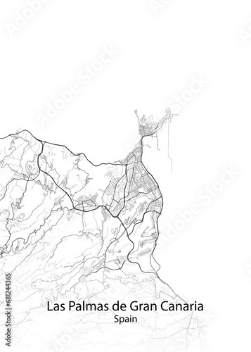 Las Palmas de Gran Canaria Spain minimalist map