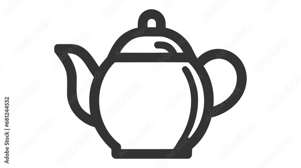 Teapot line icon. Hot drinks chinese tea pot symbols vector illustration Teapot line icon. Hot drinks chinese tea pot symbols vector illustration