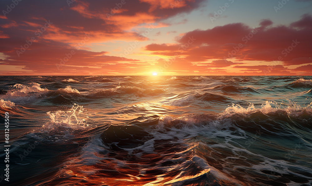 Dawn landscape near water - Generative AI Dawn landscape near water - Generative AI