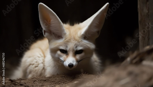 Fluffy rabbit portrait, close up, front view, looking at camera generated by AI