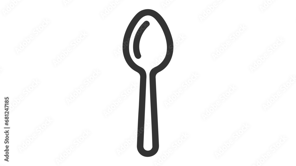 Spoon icon, line vector illustration Spoon icon, line vector illustration