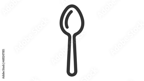 Spoon icon, line vector illustration