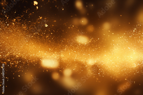 Abstract gold background with stars and bokeh